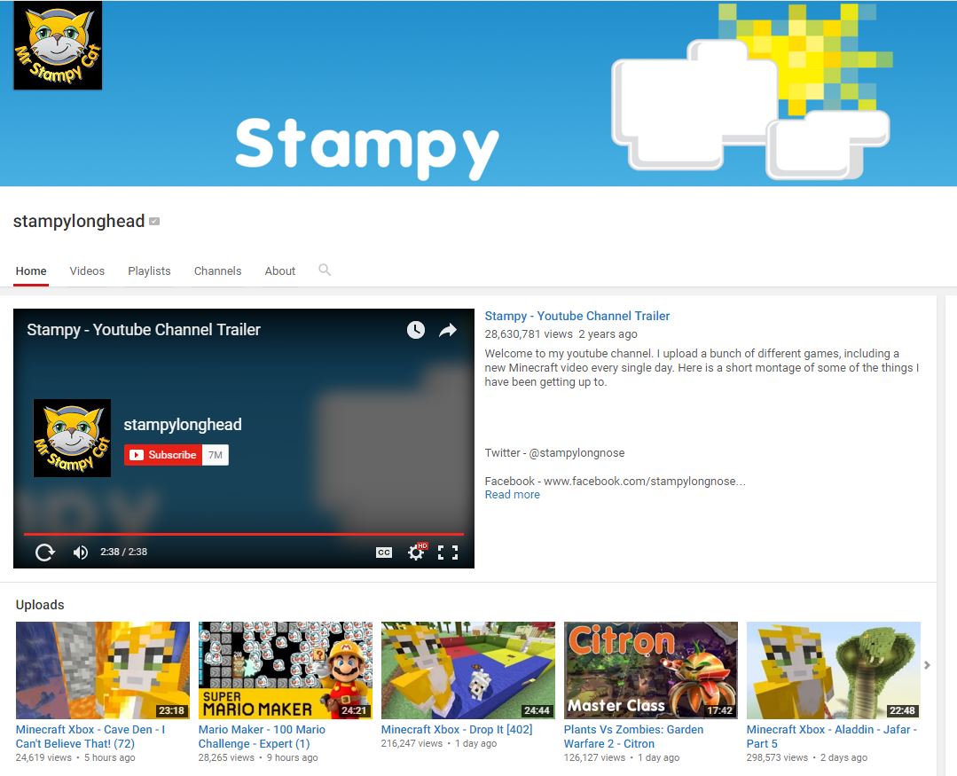 Picture of Stampy website